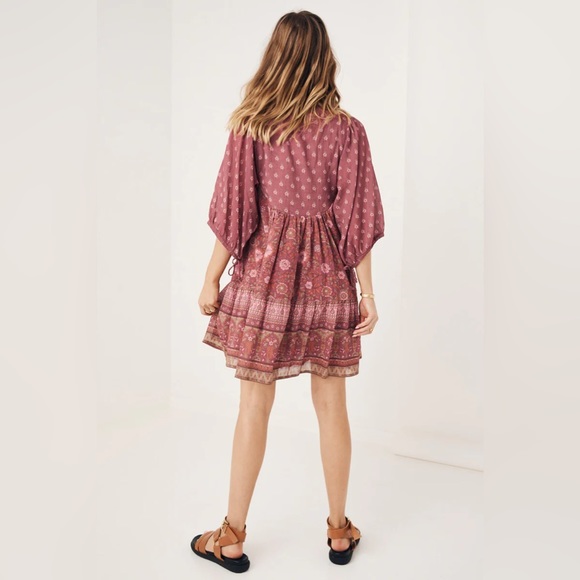 Spell & The Gypsy Collective Utopia Tunic Mini Dress in Berry Size Small - Picture 3 of 11